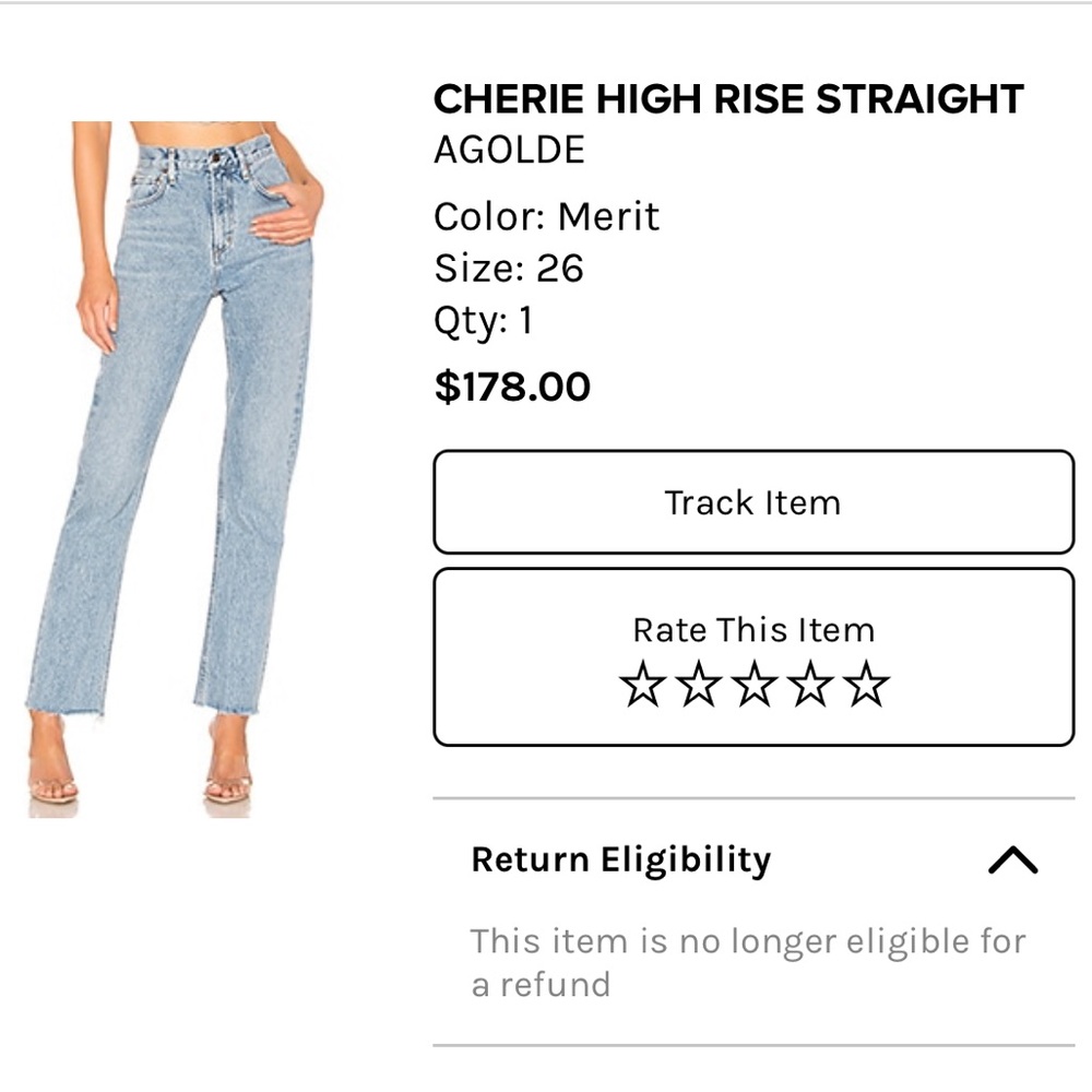 AGOLDE Cherie high rise straight leg jeans